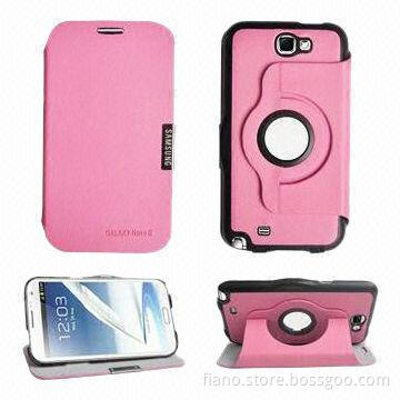Leather Cases for Samsung Galaxy Note II, with PC Back Cover